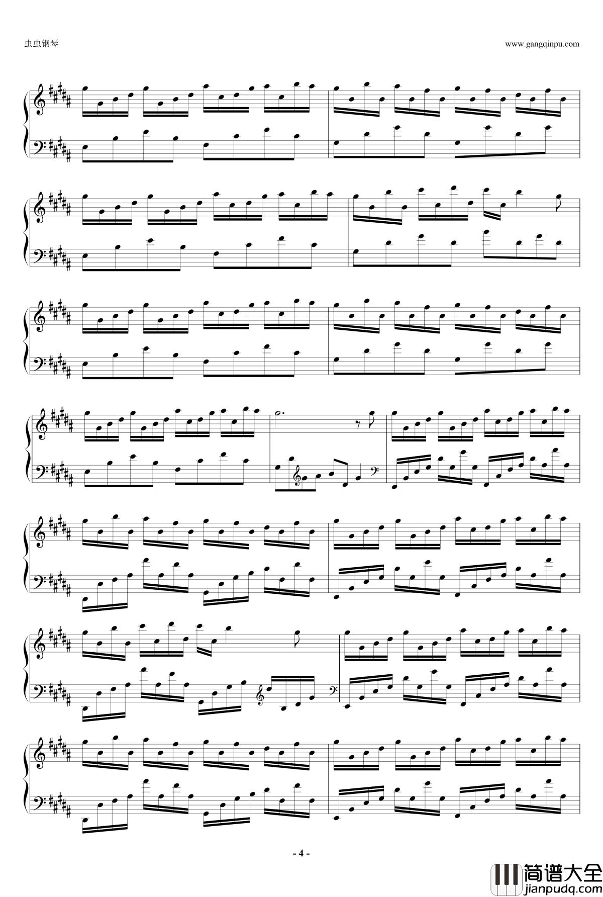 flower_dance钢琴谱_纯钢_DJ_Okawari