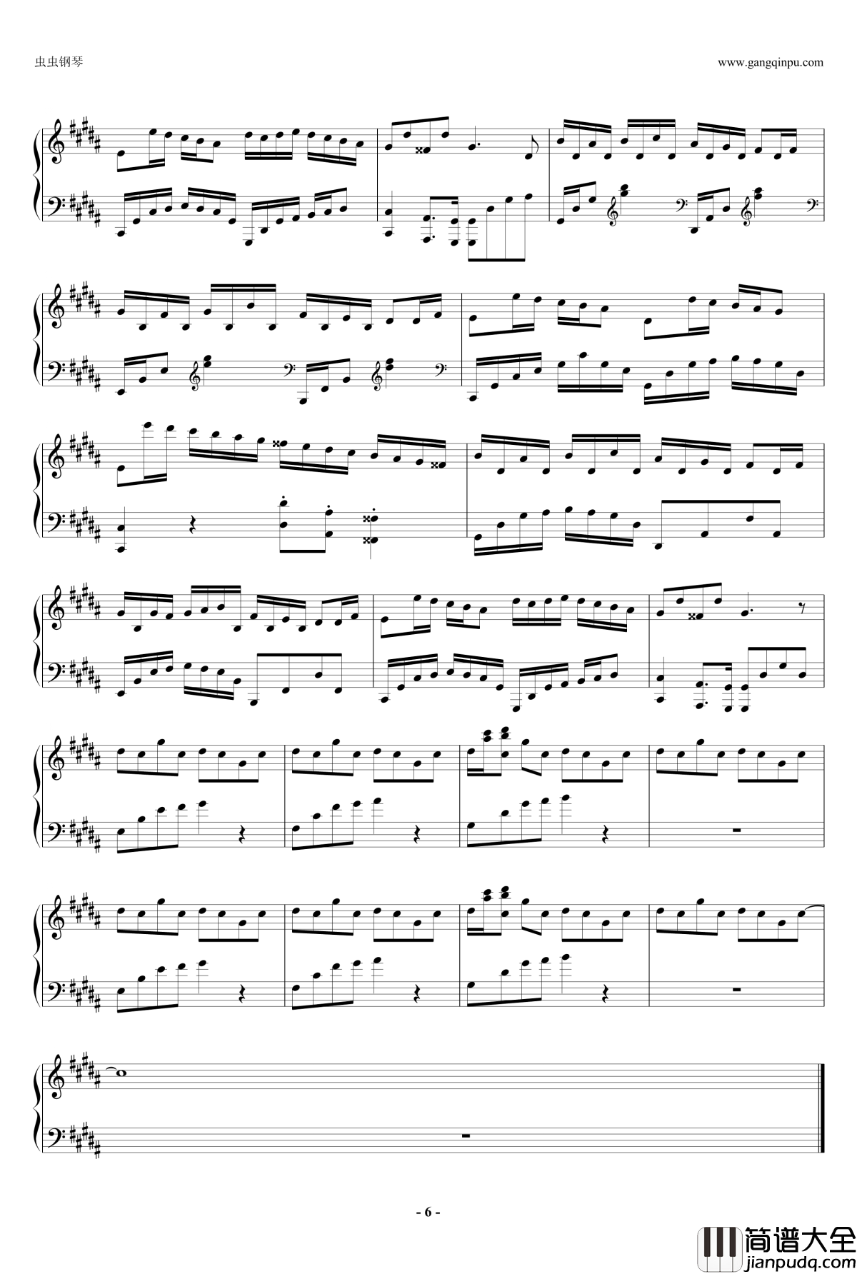 flower_dance钢琴谱_纯钢_DJ_Okawari