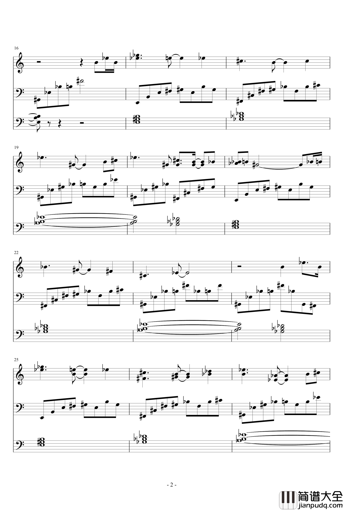 烟幕钢琴谱_714123