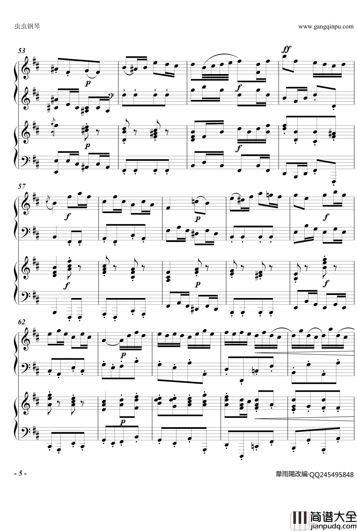 嬉游曲钢琴谱_双钢琴_巴哈