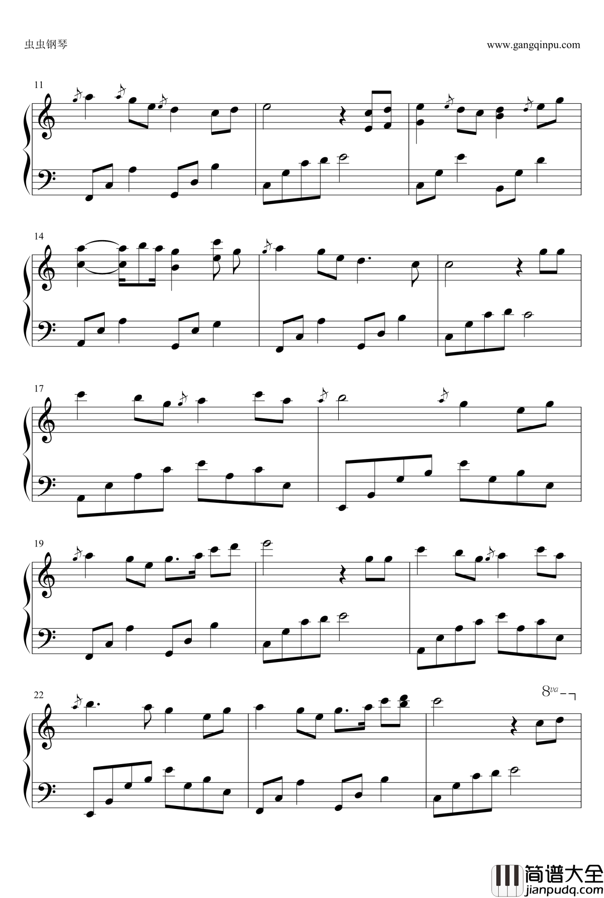 爱尔兰画眉钢琴谱_Madden