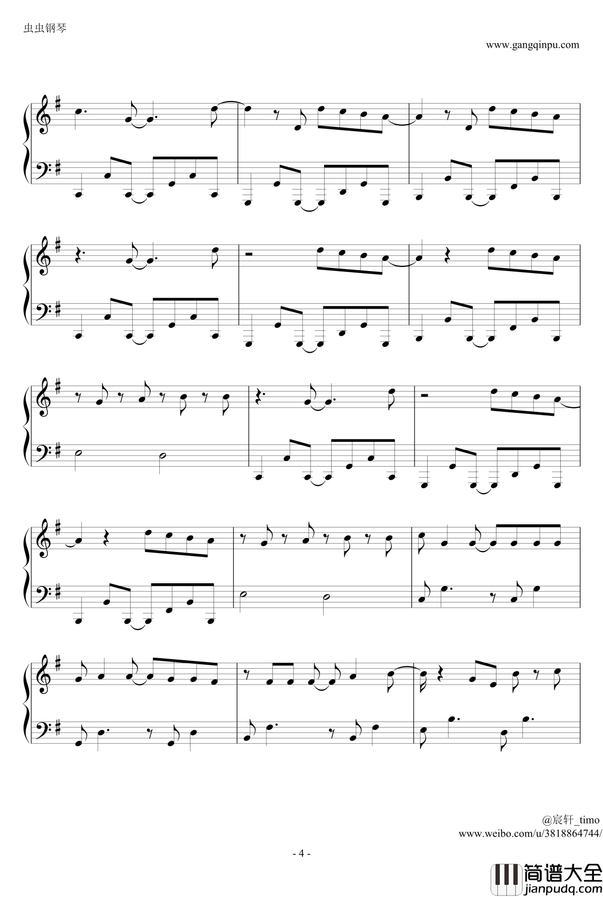 Blue钢琴谱_完整版_BigBang