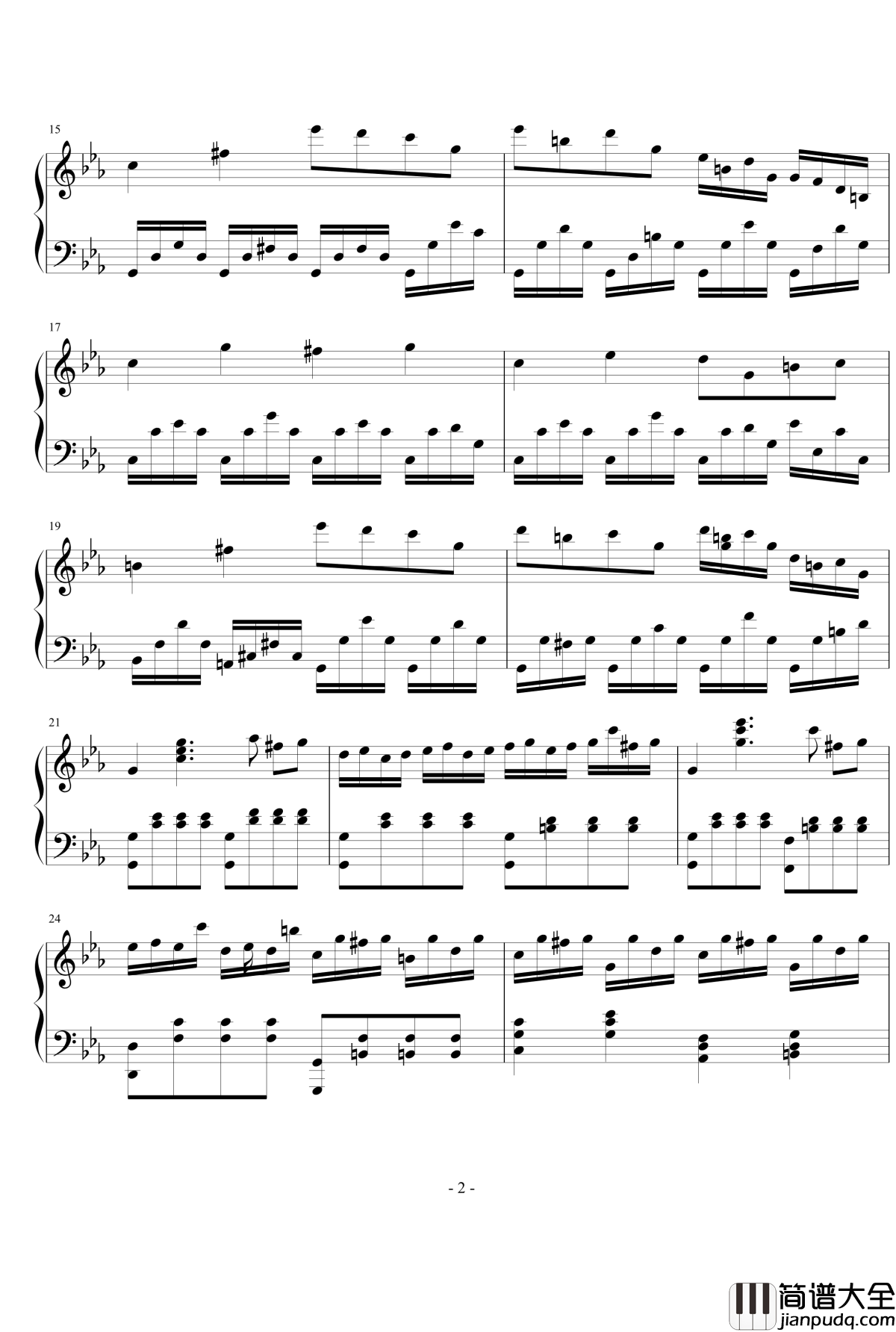 逆向的C小调钢琴谱_忧郁呵呵_zzp0753