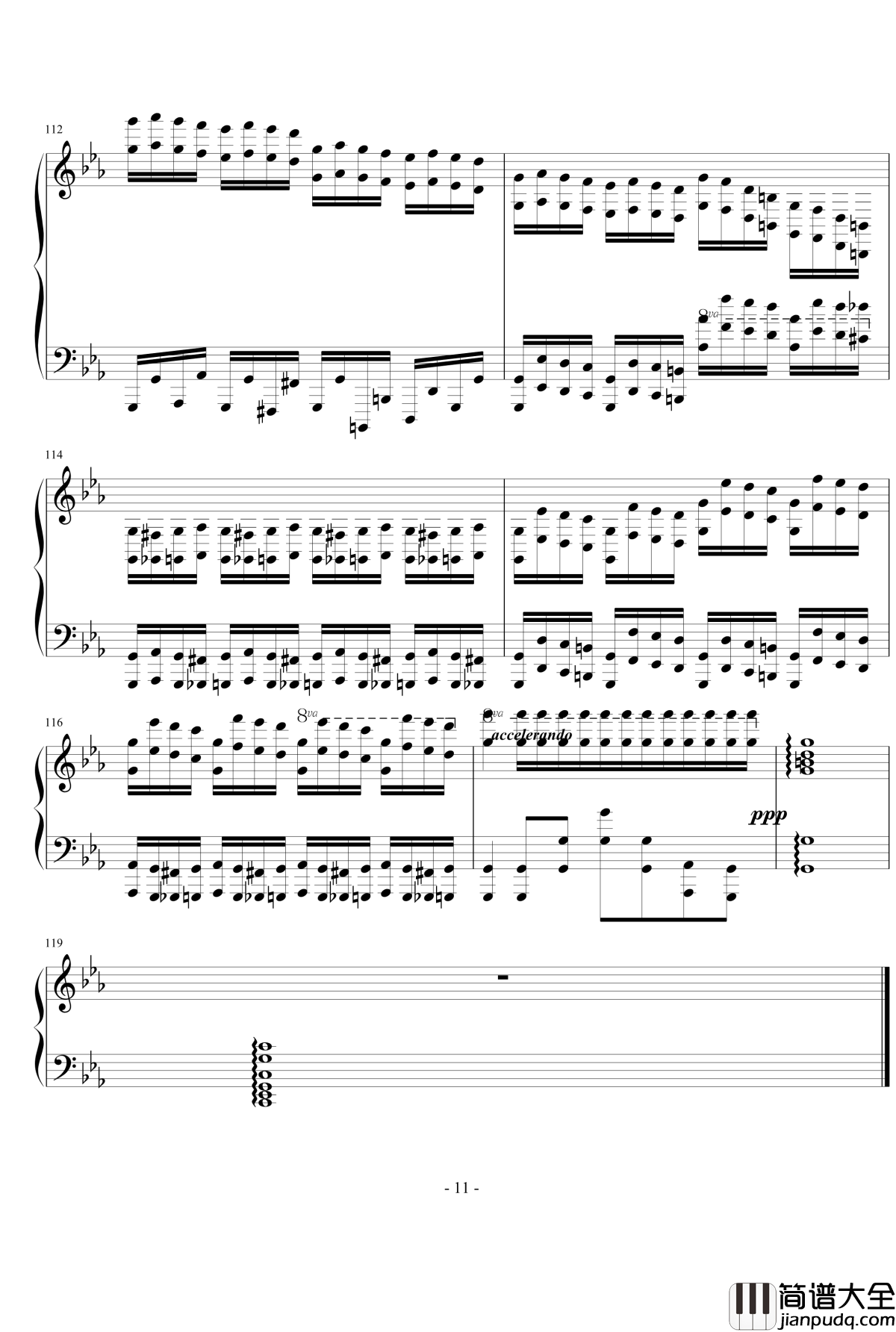 逆向的C小调钢琴谱_忧郁呵呵_zzp0753