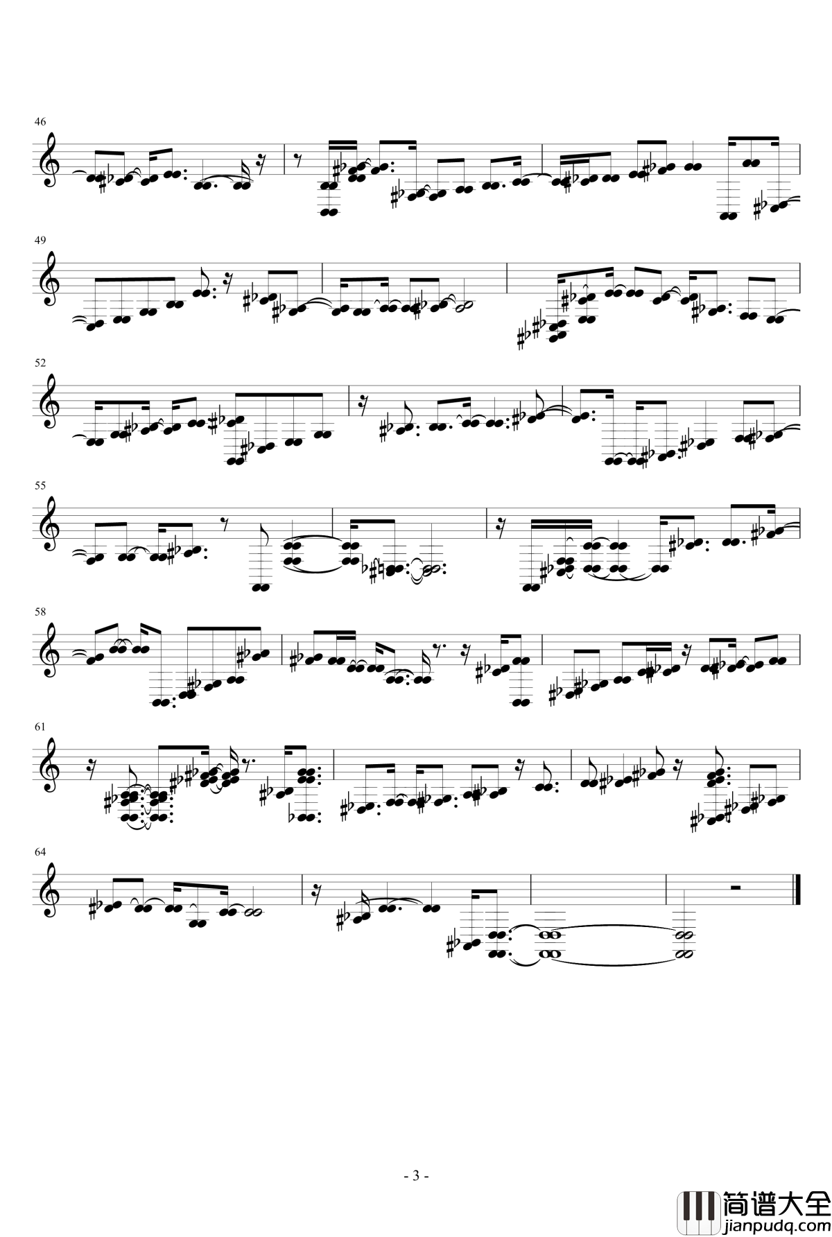 破碎的音符钢琴谱_夜月蓝弦