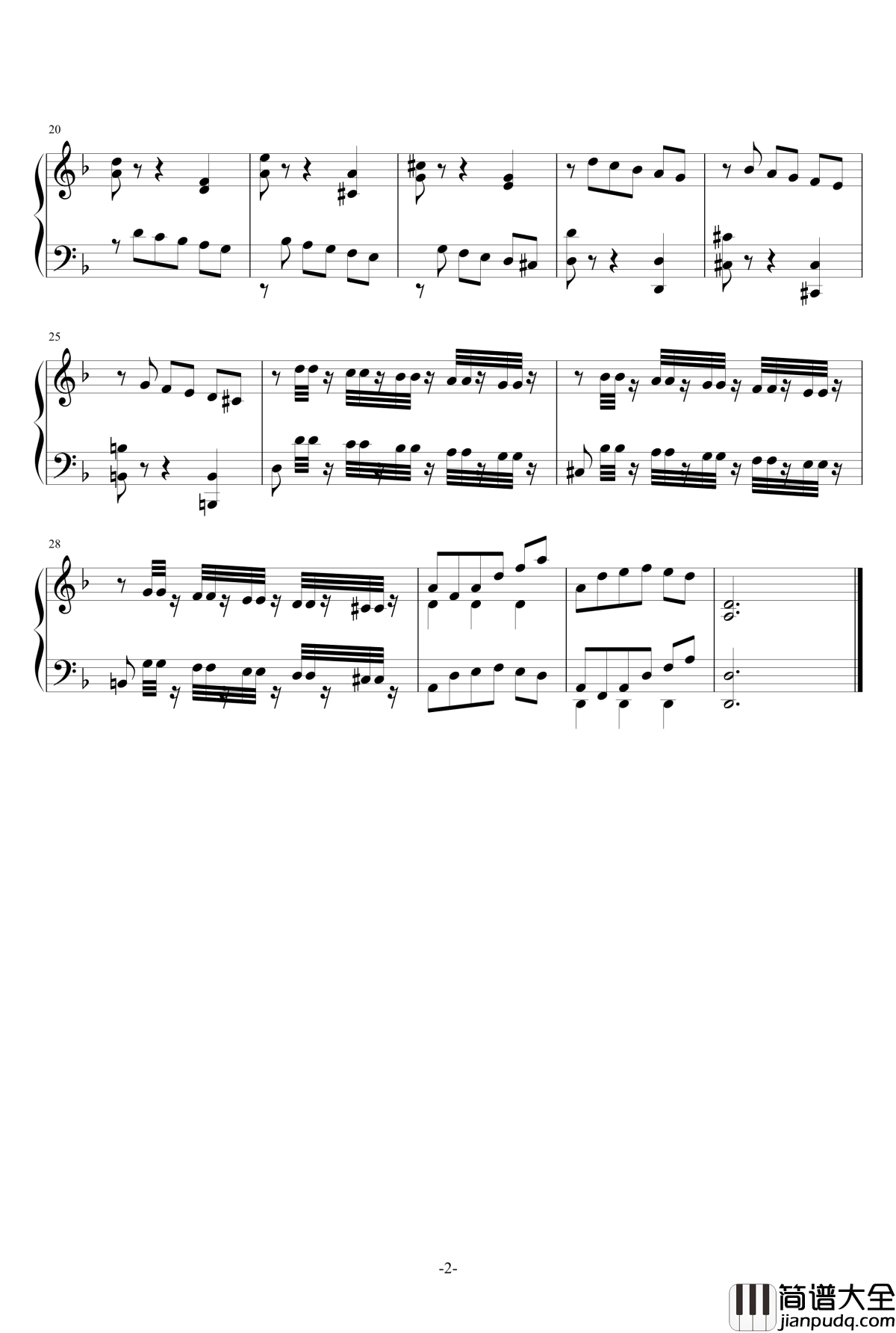 二部创意曲2钢琴谱_北平乐师