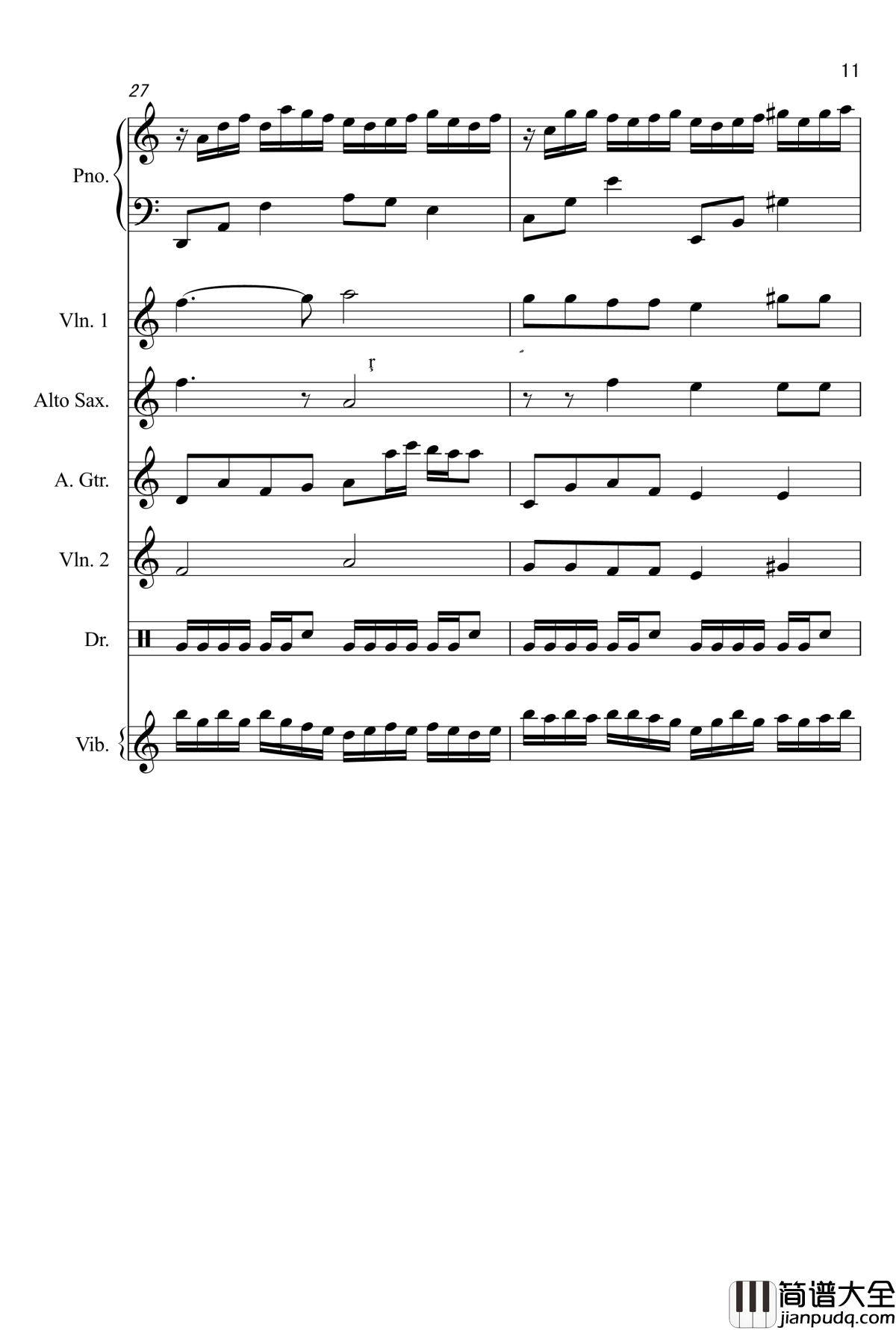 默默钢琴谱_黄文发