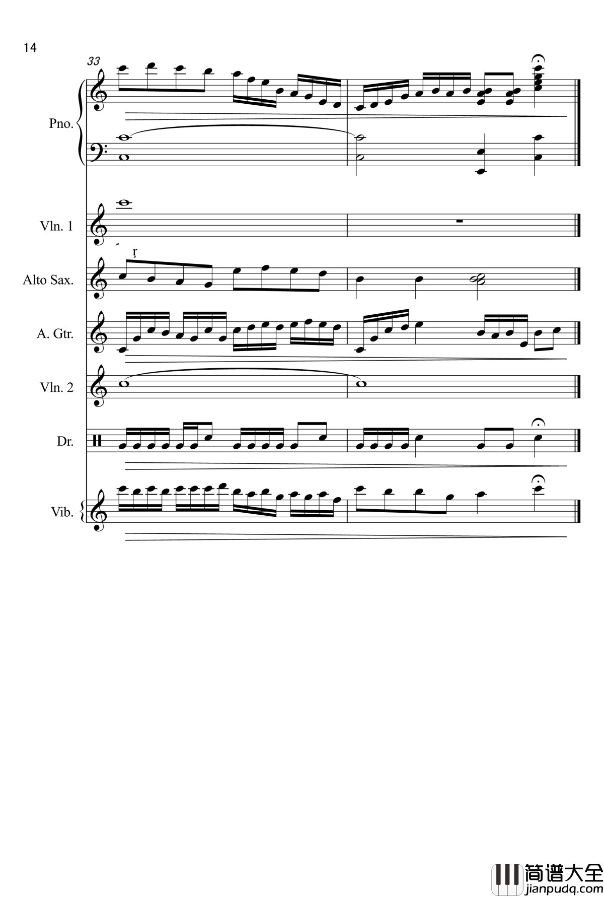 默默钢琴谱_黄文发