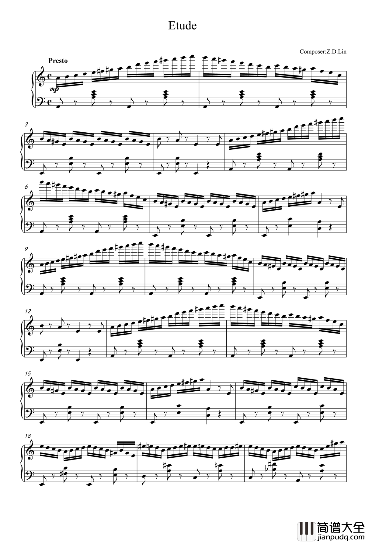 练习曲钢琴谱_zd20