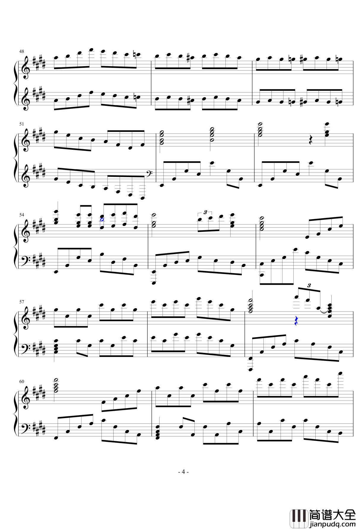 E大调第八练习曲钢琴谱_PARROT186