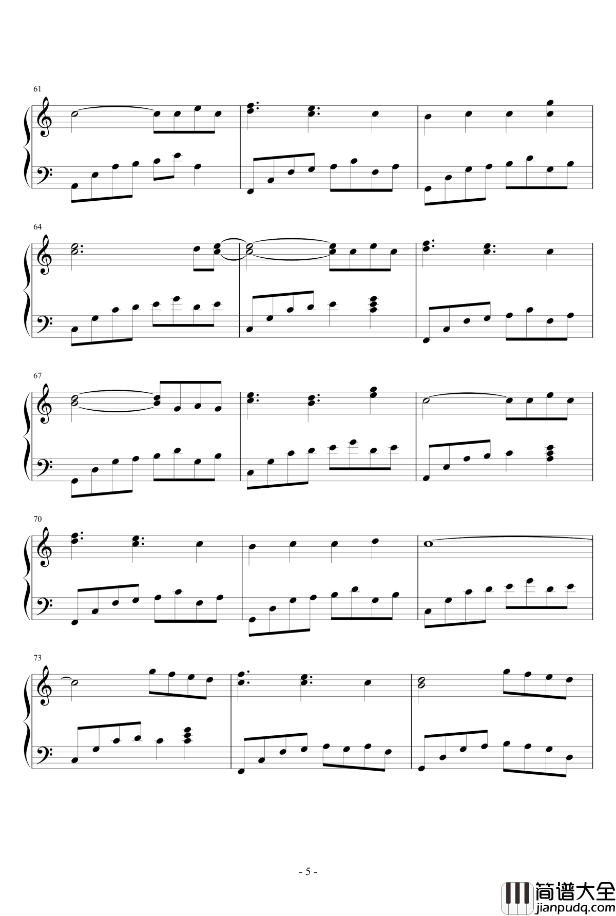 1314钢琴谱_流风遗韵