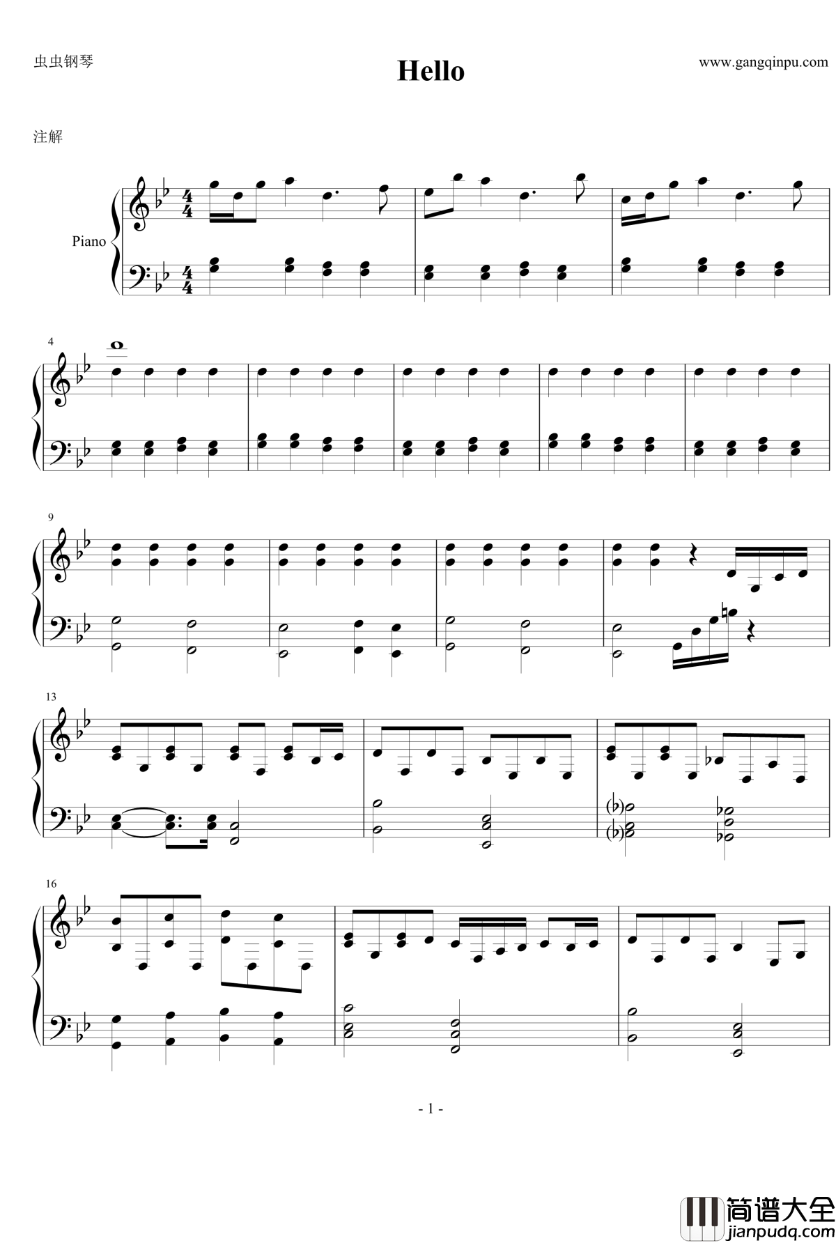 Hello钢琴谱_Jonathan_Groff