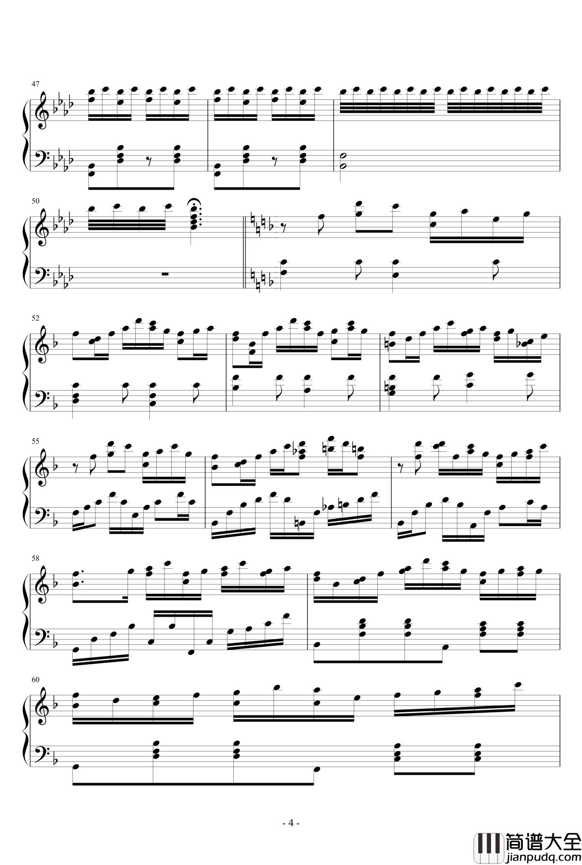 塞北主题变奏曲钢琴谱_江畔新绿