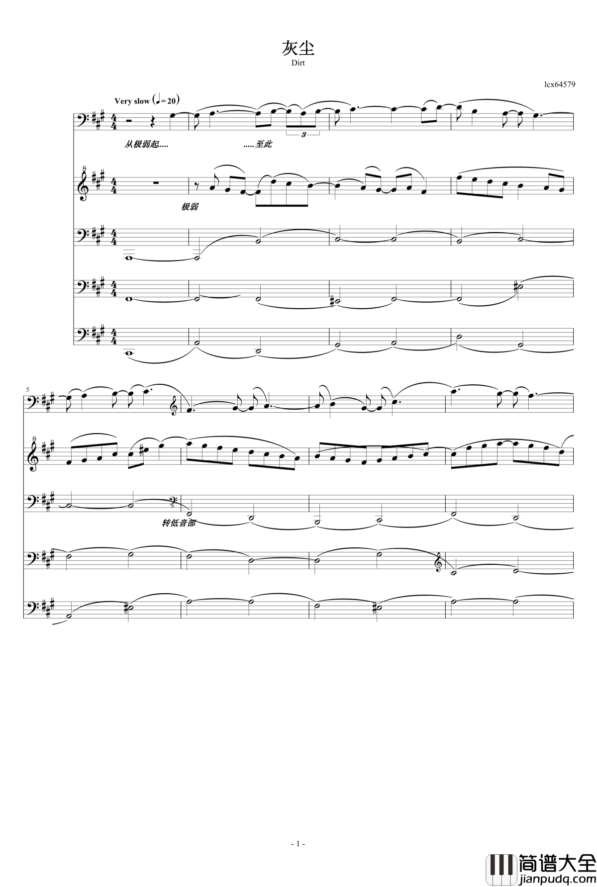 灰尘钢琴谱_Dirt_lcx64579