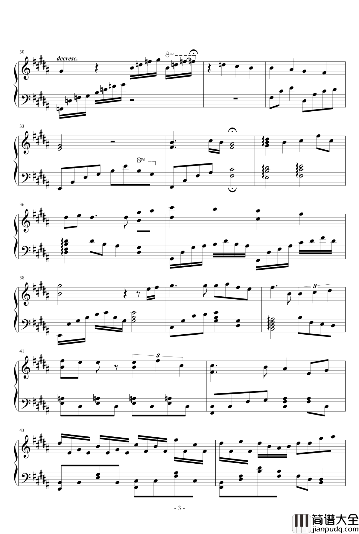 Angel钢琴谱_钢琴张