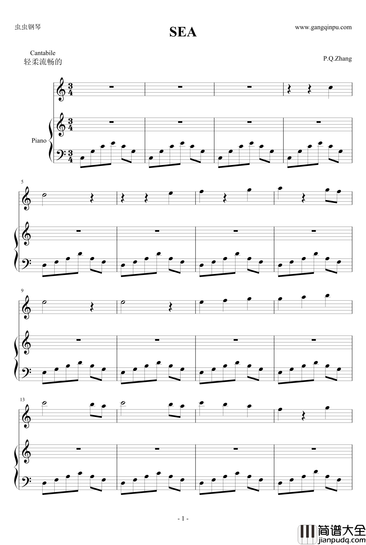 Sea钢琴谱_录制版_钢琴张