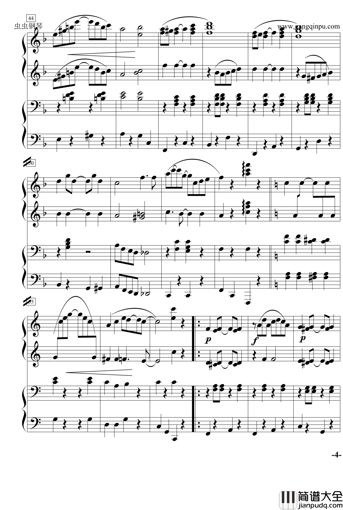 The_Entertainer钢琴谱_四手联弹_Scott_Joplin