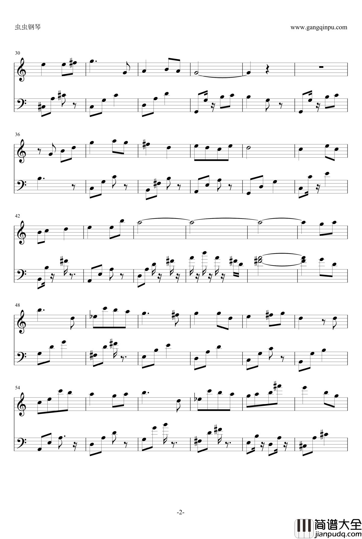 悄悄告诉你钢琴谱_范玮琪