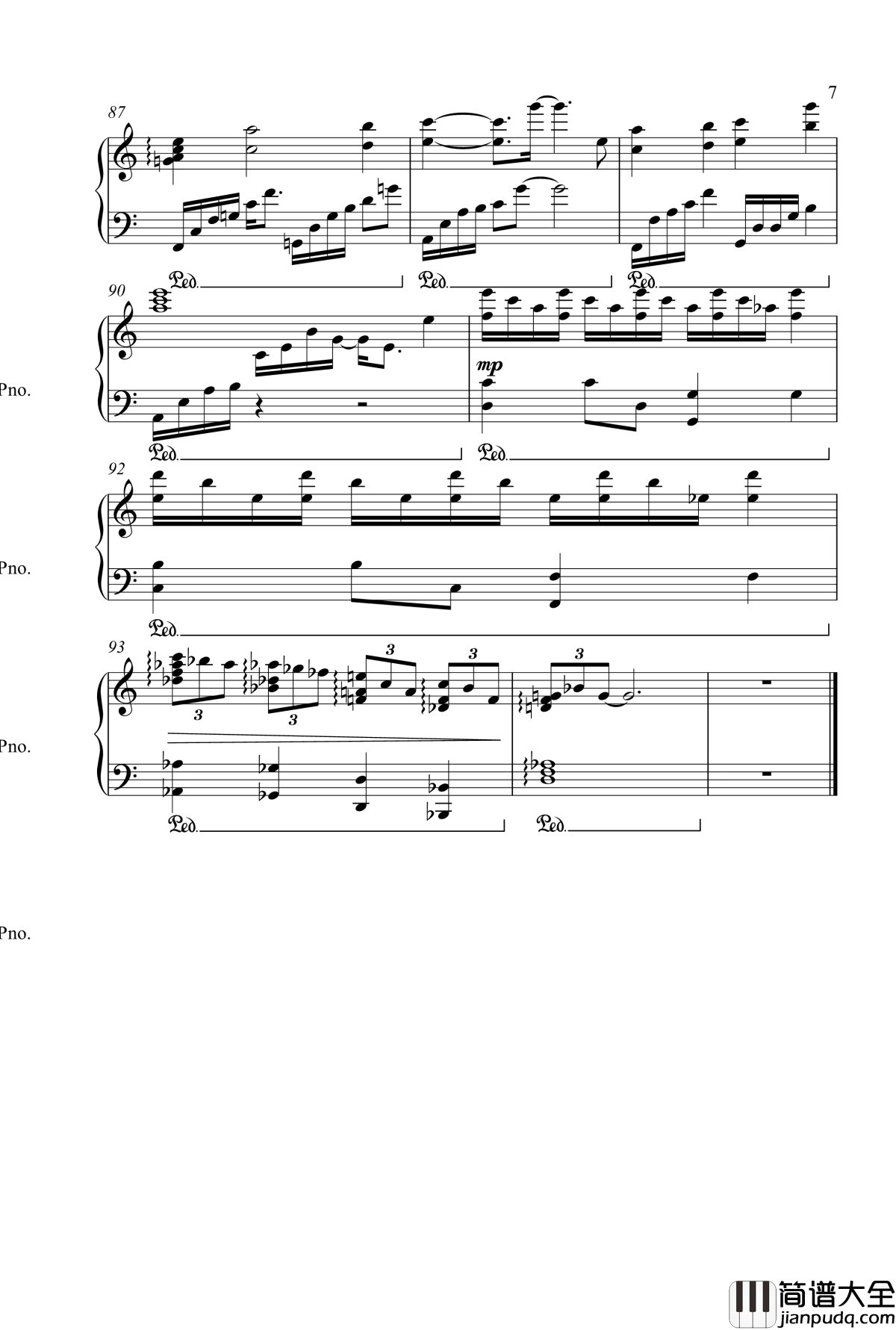 泪的声音钢琴谱_V.K