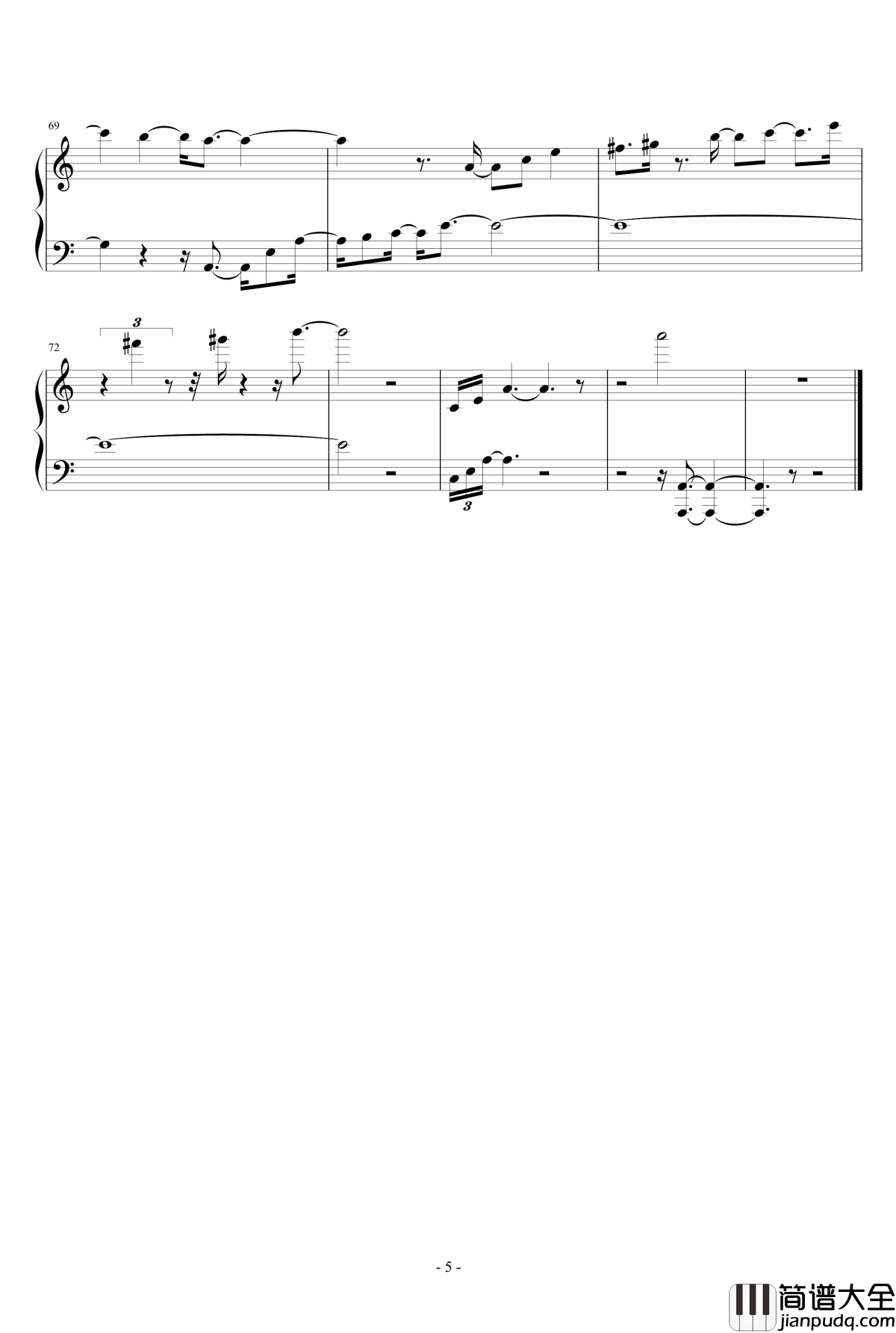 天缘恋钢琴谱_eggming