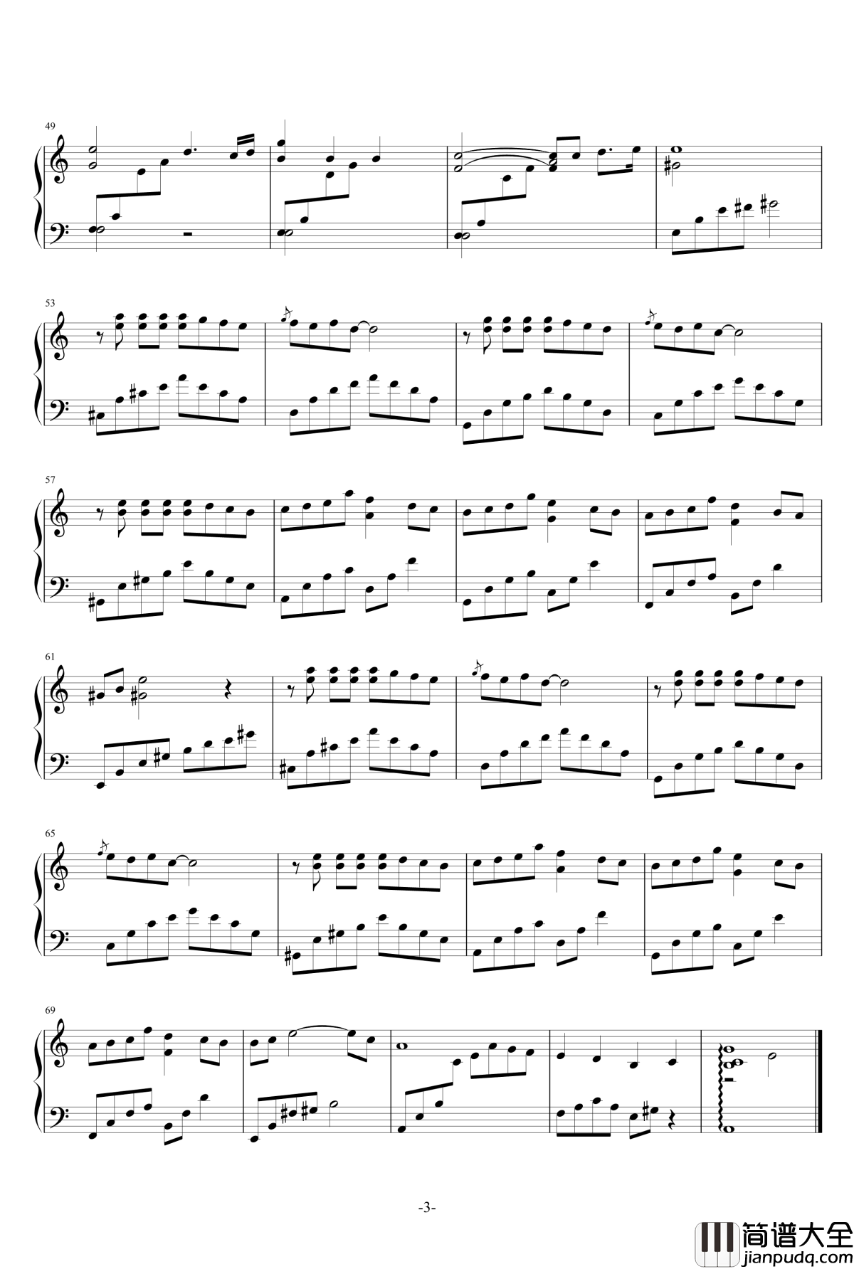 雨中背影钢琴谱_乐之琴