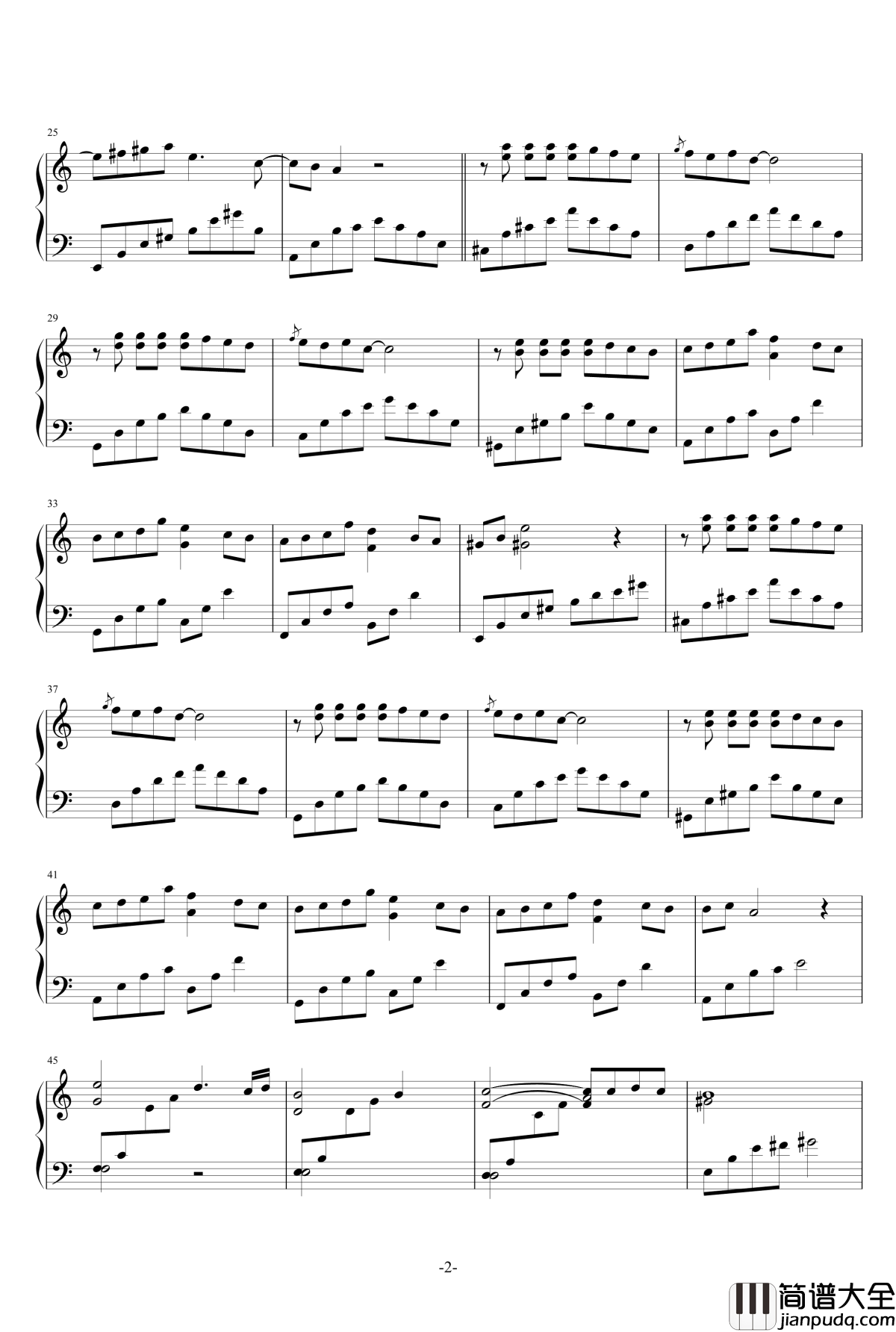 雨中背影钢琴谱_乐之琴