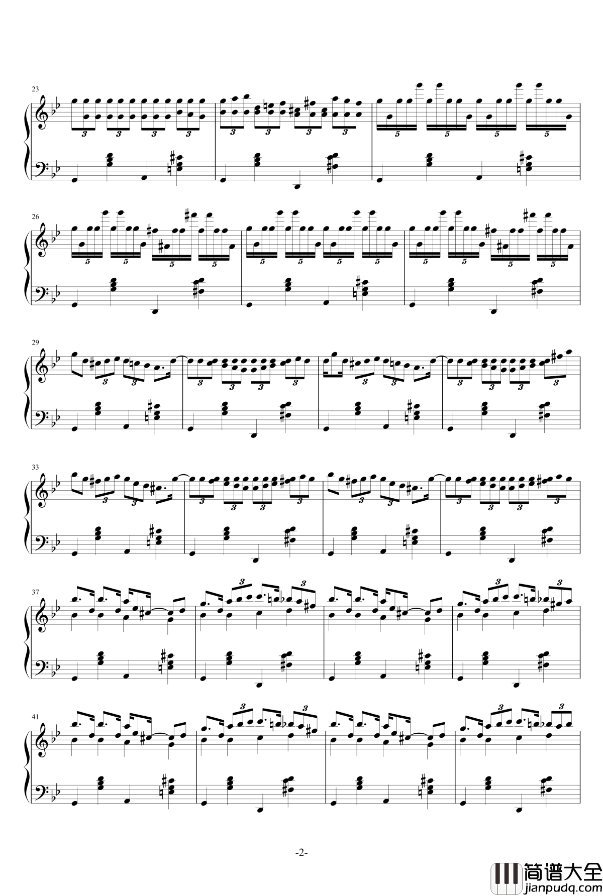 无题曲钢琴谱_乐之琴