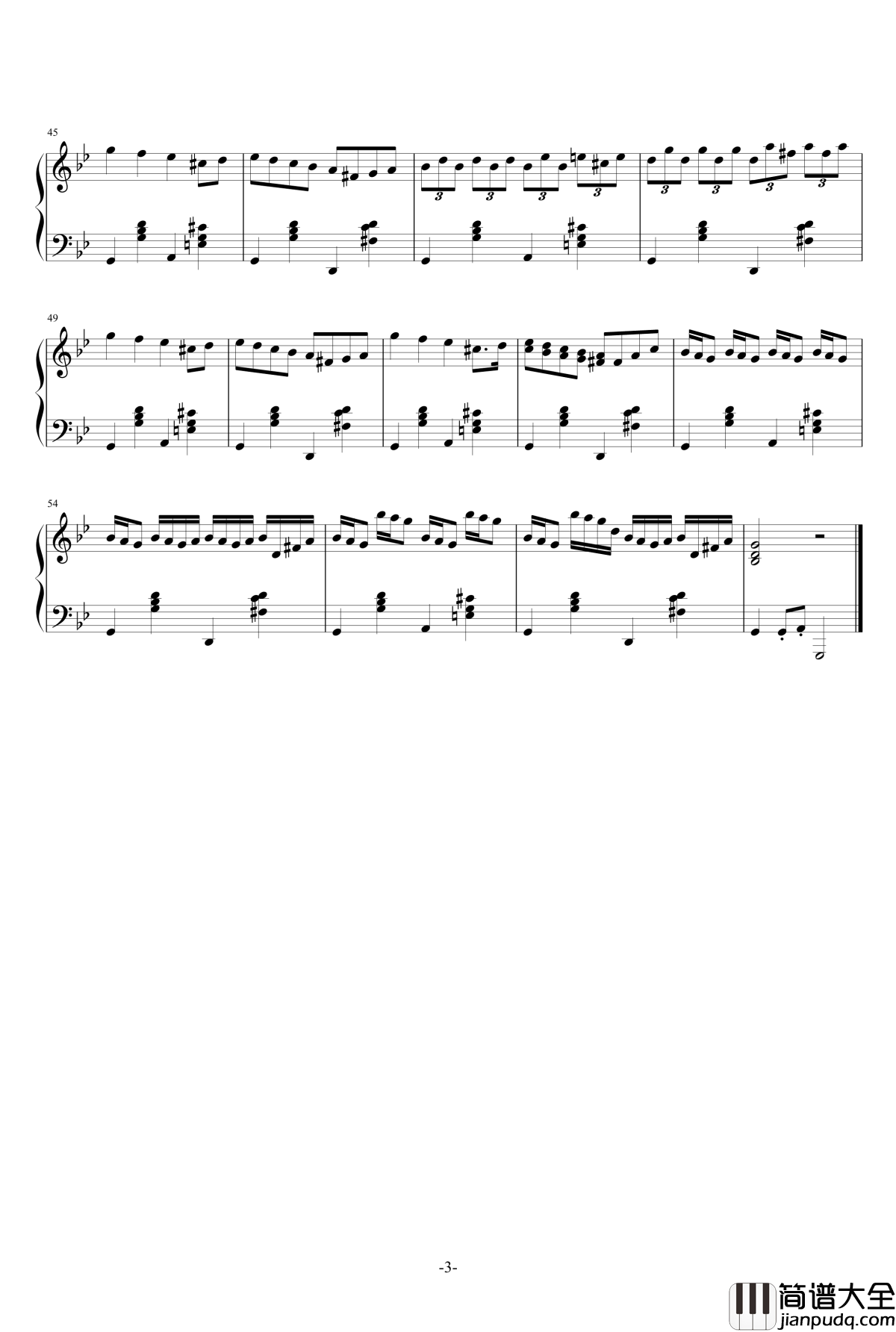 无题曲钢琴谱_乐之琴