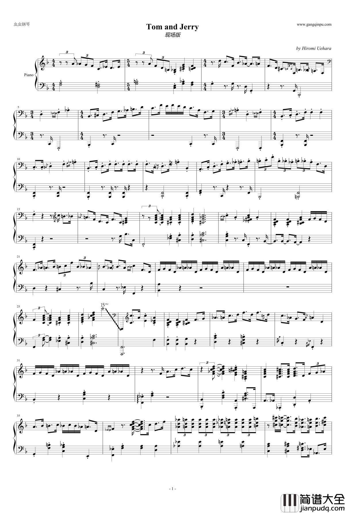 Tom_and_Jerry_Show钢琴谱_上原广美