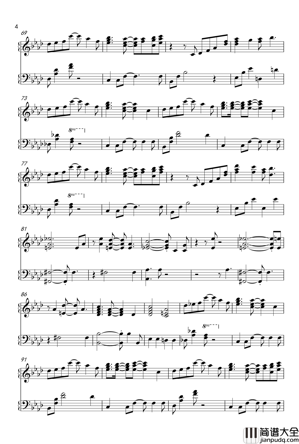 白色相簿钢琴谱_White_Album_完整钢琴版_搬运修改_森川由绮