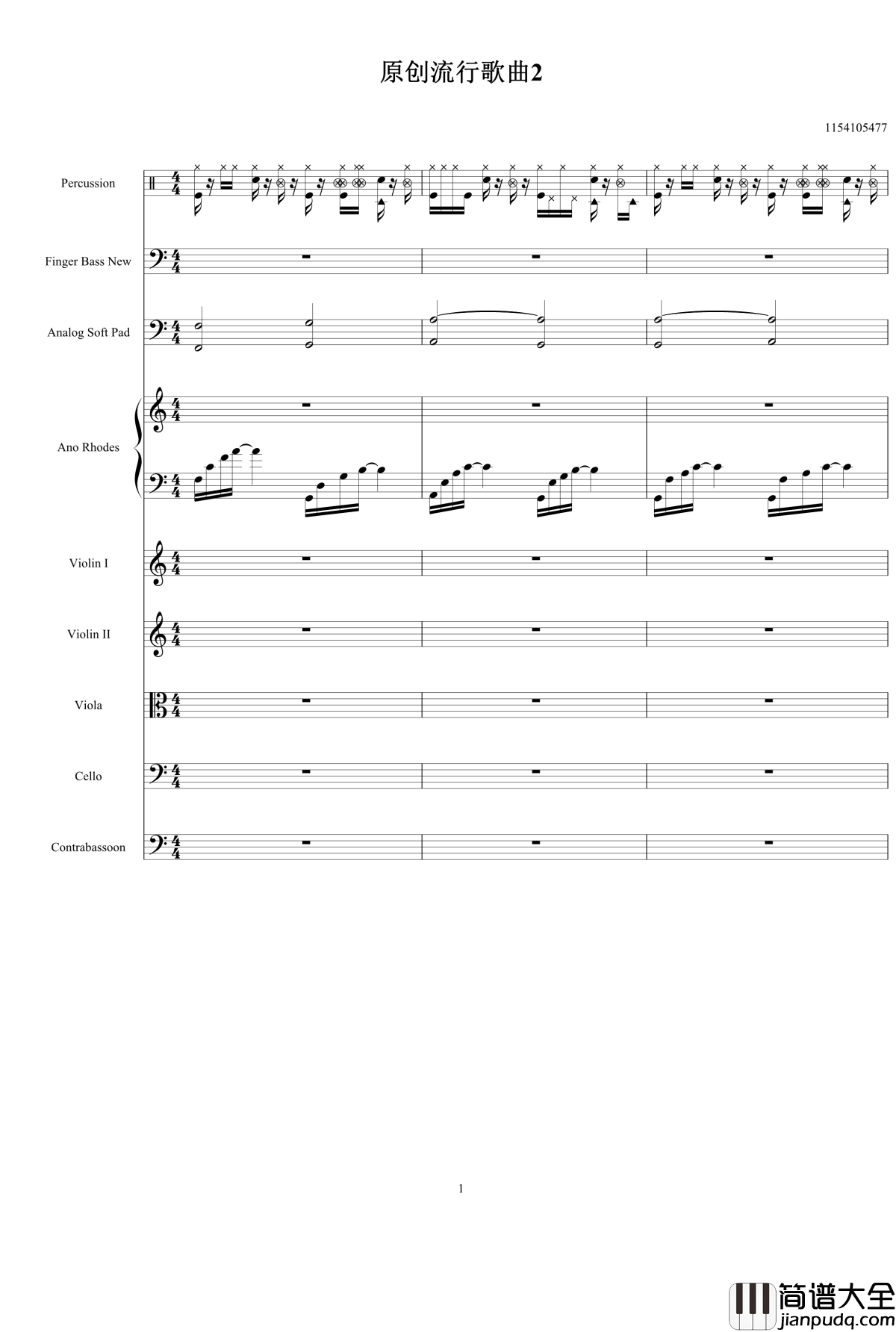 原创流行歌曲2钢琴谱_1154105477