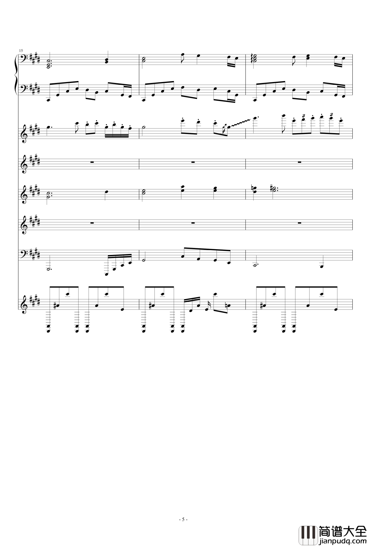 月の六重奏II钢琴谱_airoad