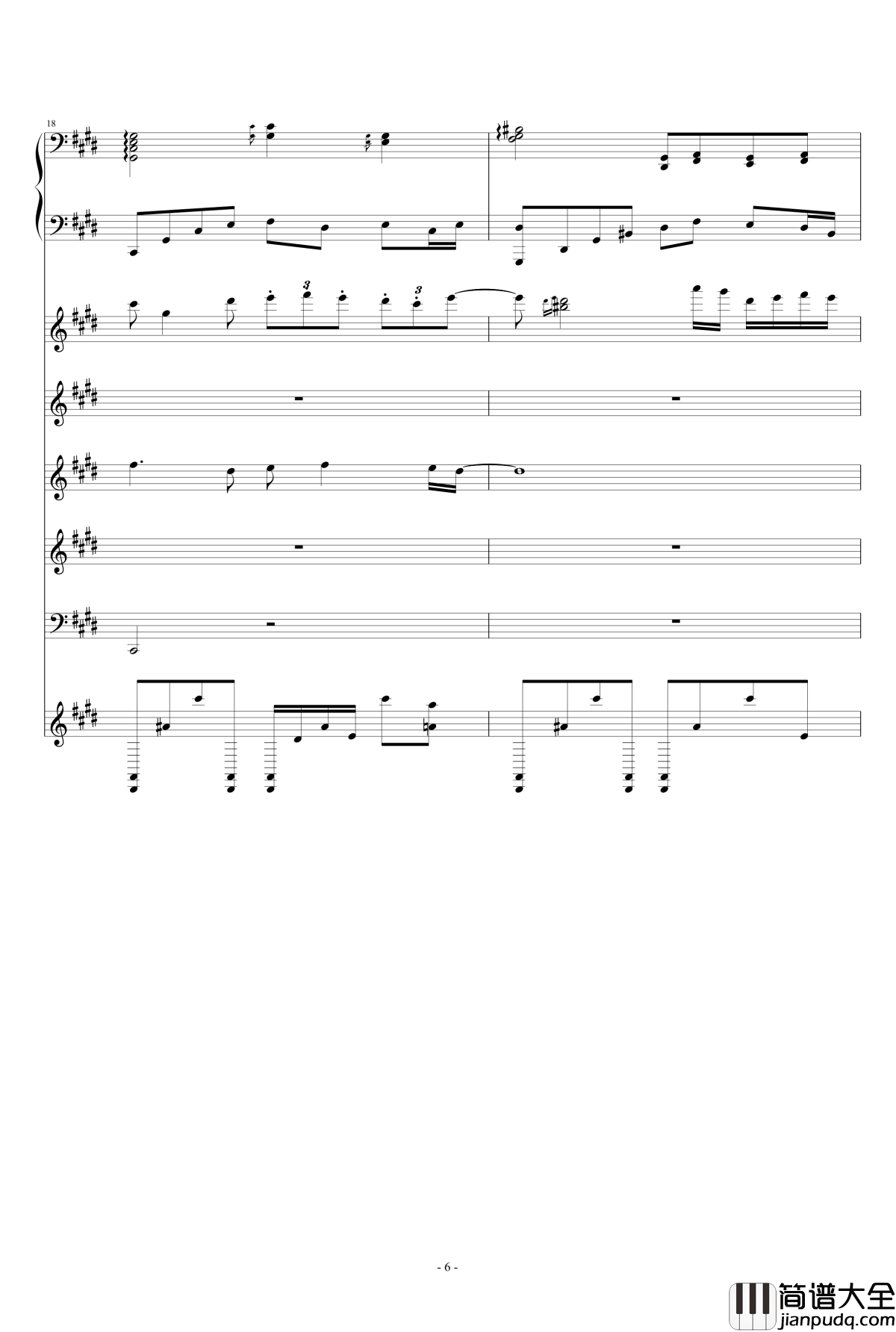 月の六重奏II钢琴谱_airoad