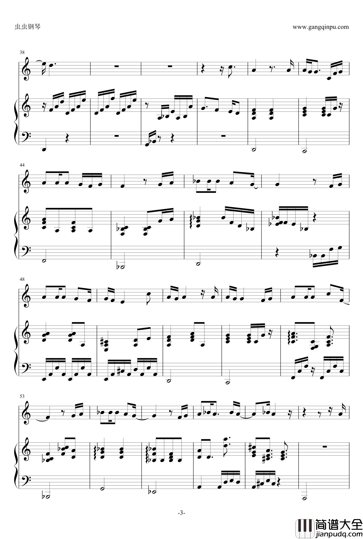 没离开过钢琴谱_我是歌手版_林志炫