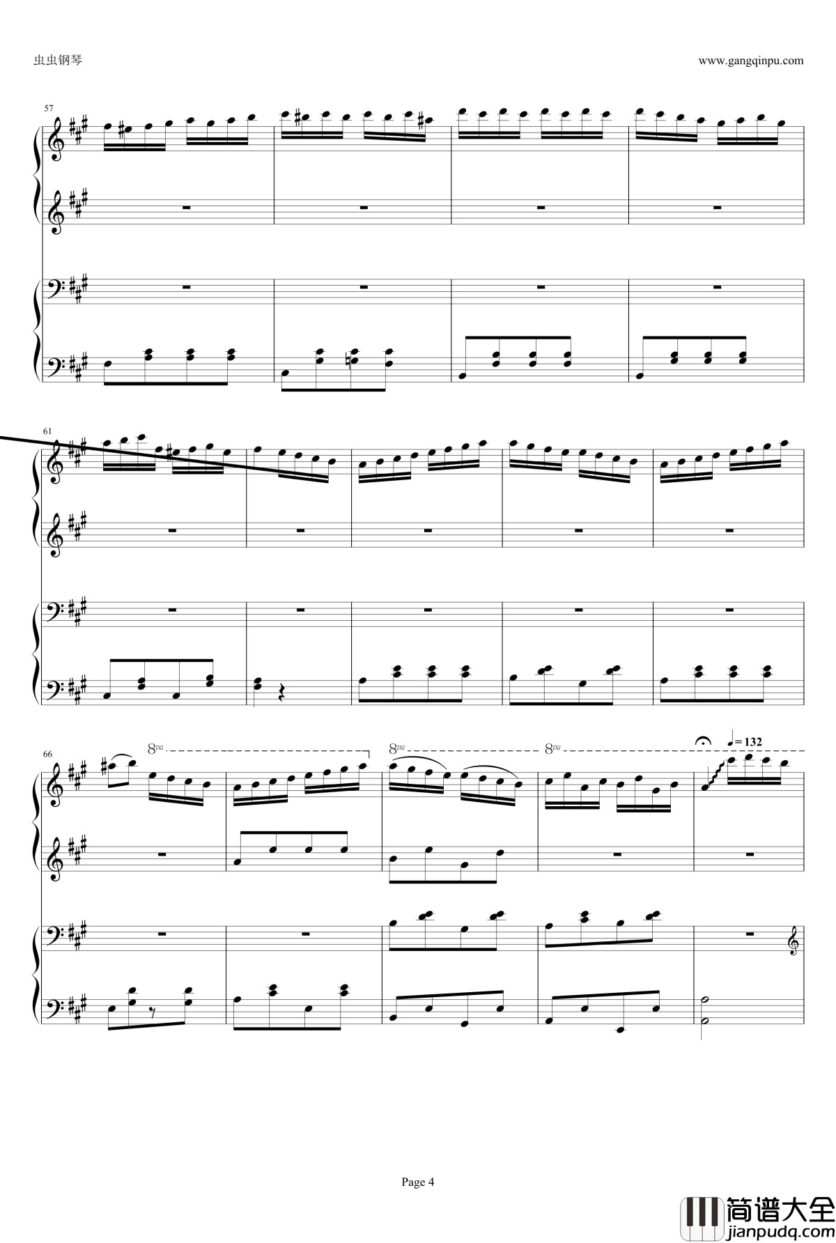 土耳其进行曲四手钢琴谱_李云迪周杰伦版_莫扎特