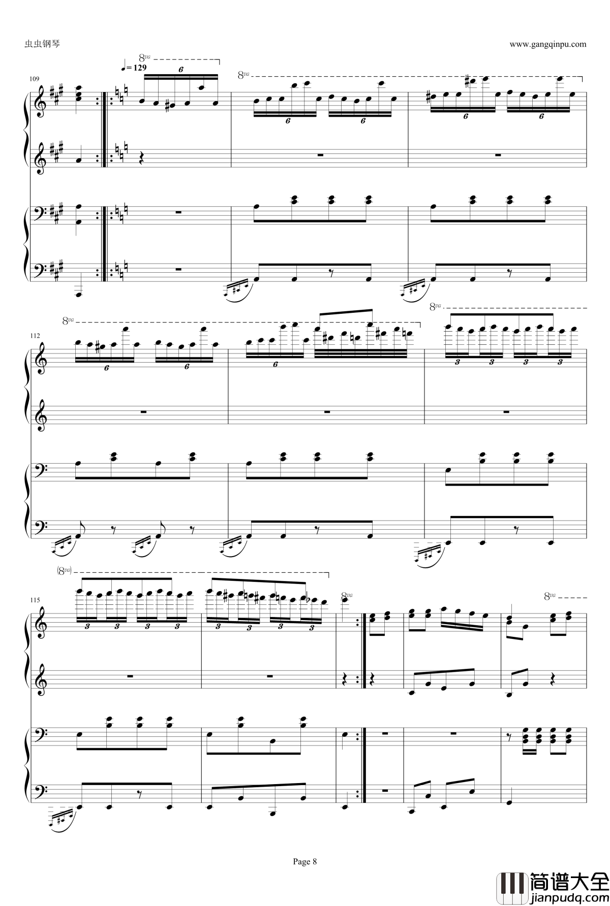 土耳其进行曲四手钢琴谱_李云迪周杰伦版_莫扎特