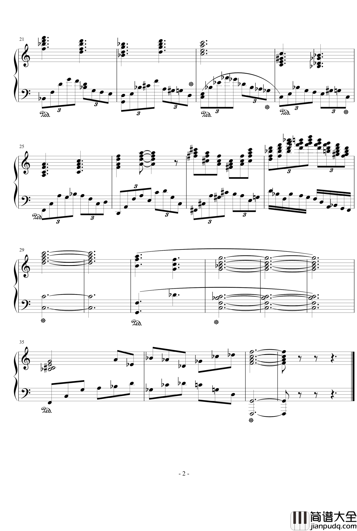 故乡的亲人钢琴谱_吉格舞曲_流行追梦人