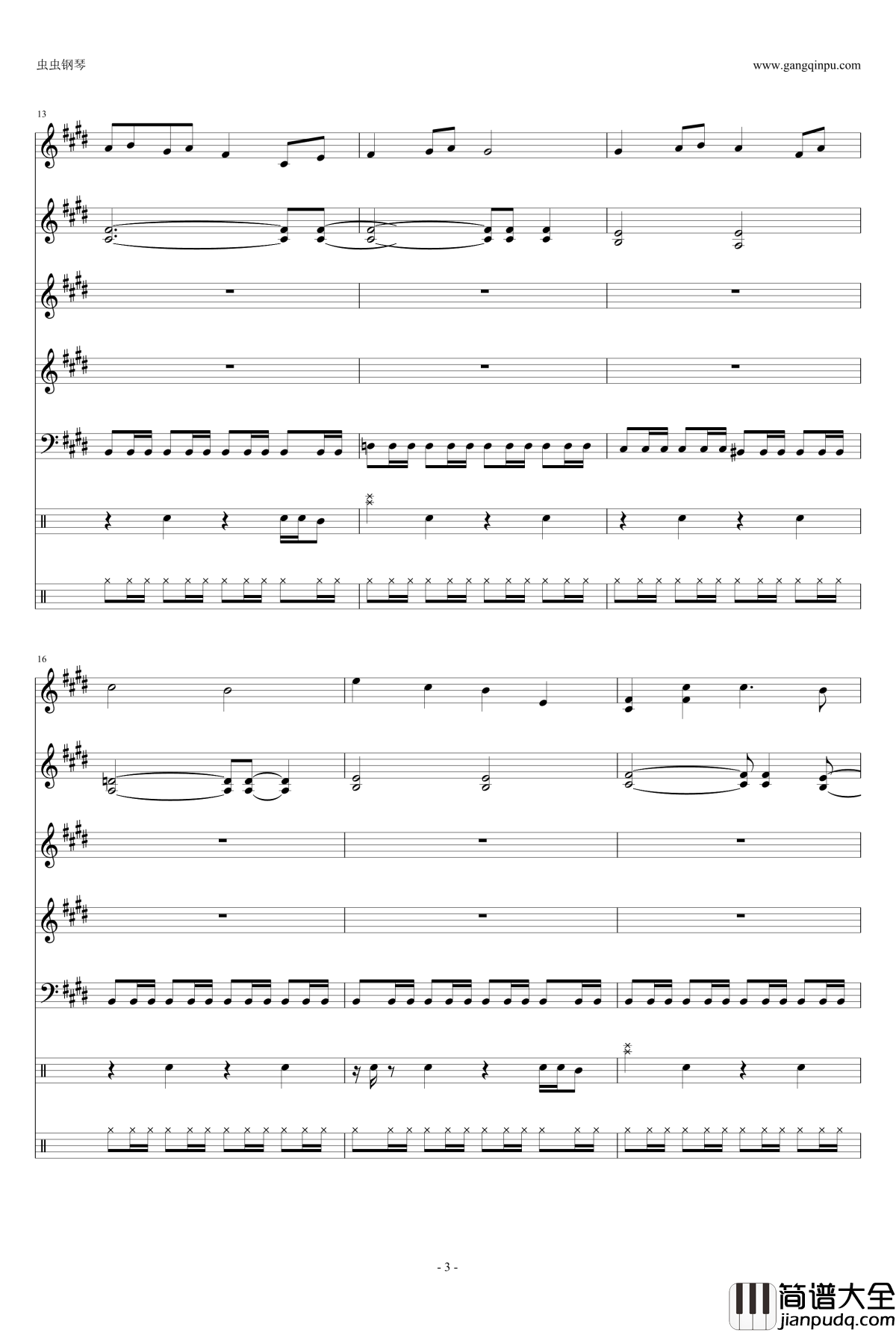 黄昏の圣痕钢琴谱_恶魔城