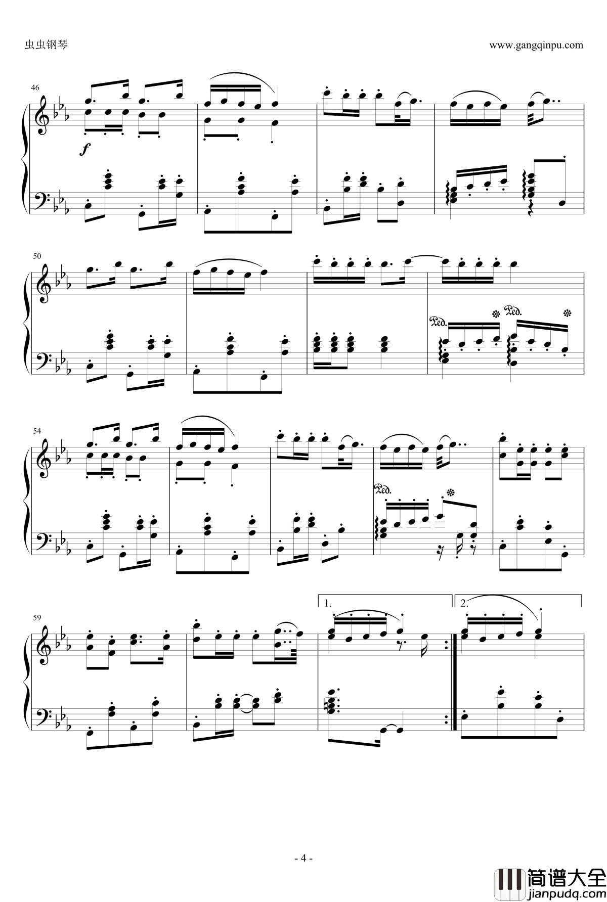 睫毛彎彎钢琴谱_最後的改編_曹格