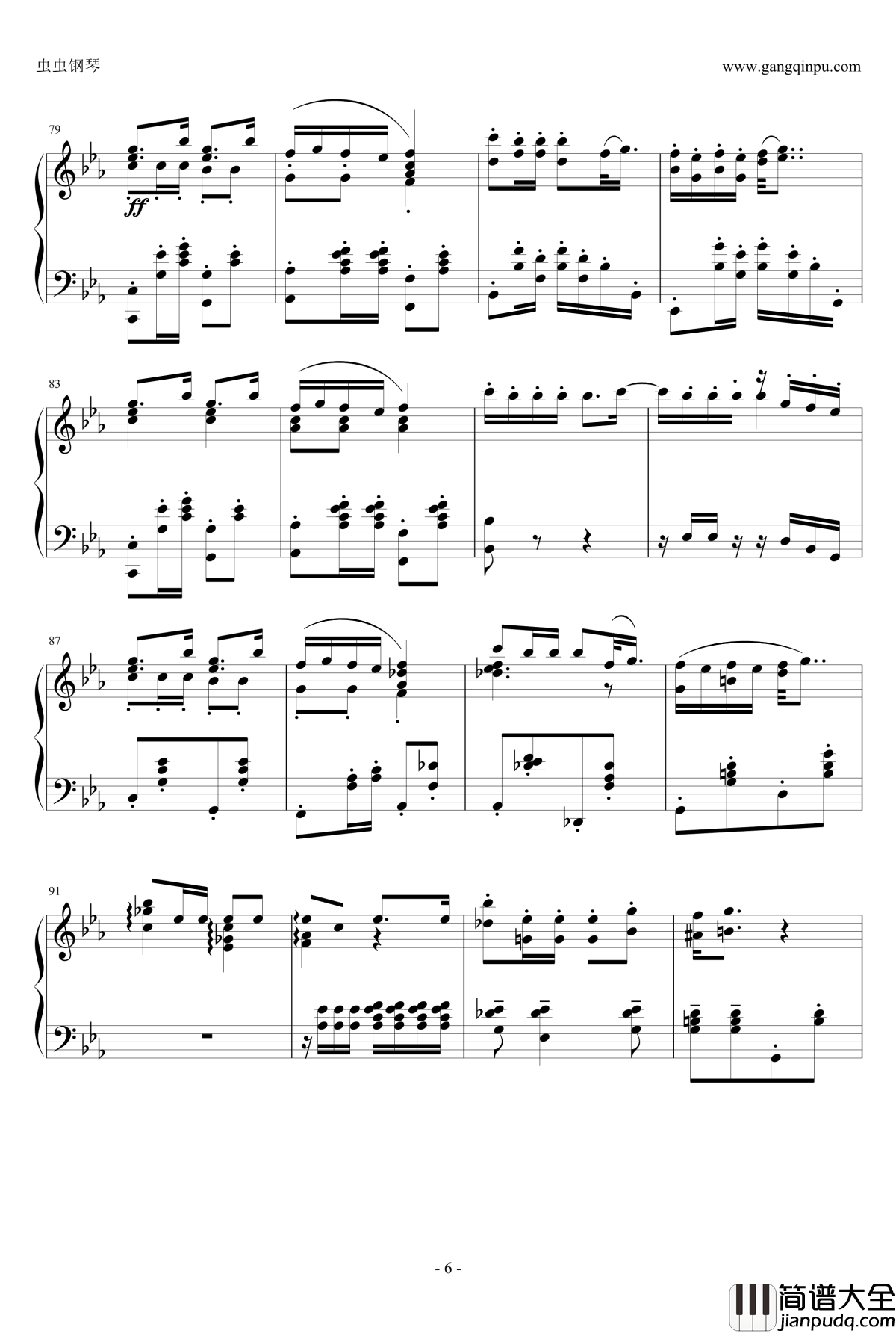 睫毛彎彎钢琴谱_最後的改編_曹格