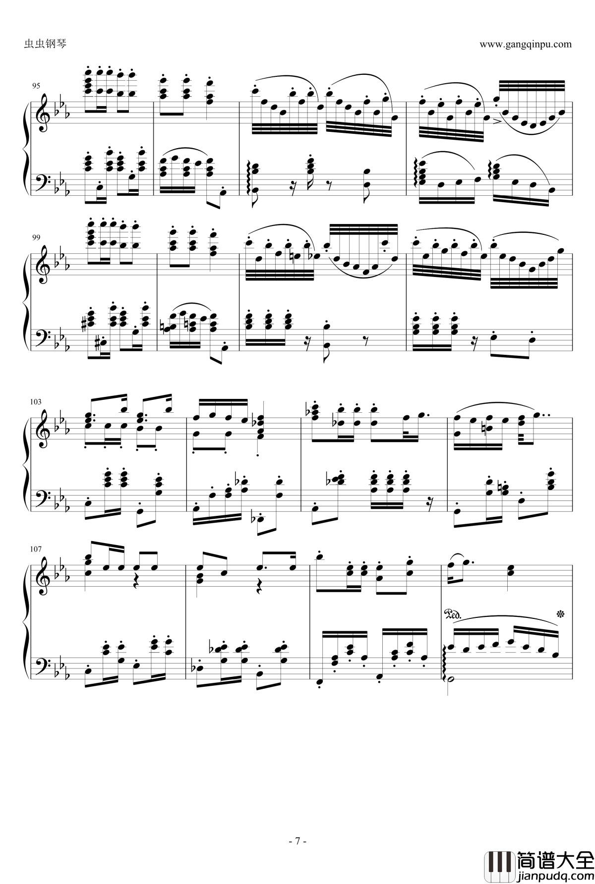 睫毛彎彎钢琴谱_最後的改編_曹格