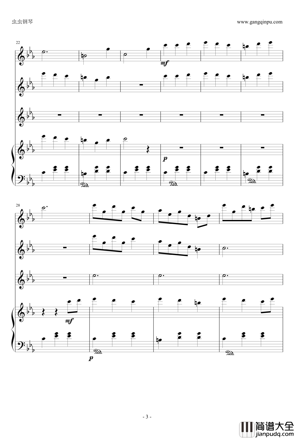 人偶小曲钢琴谱_狂音