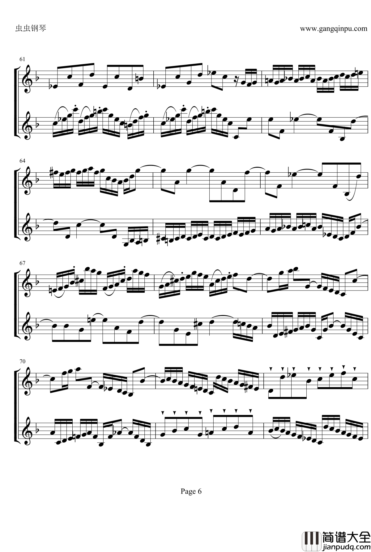 d小调双小提琴协奏曲钢琴谱_第1乐章_巴赫_P.E.Bach