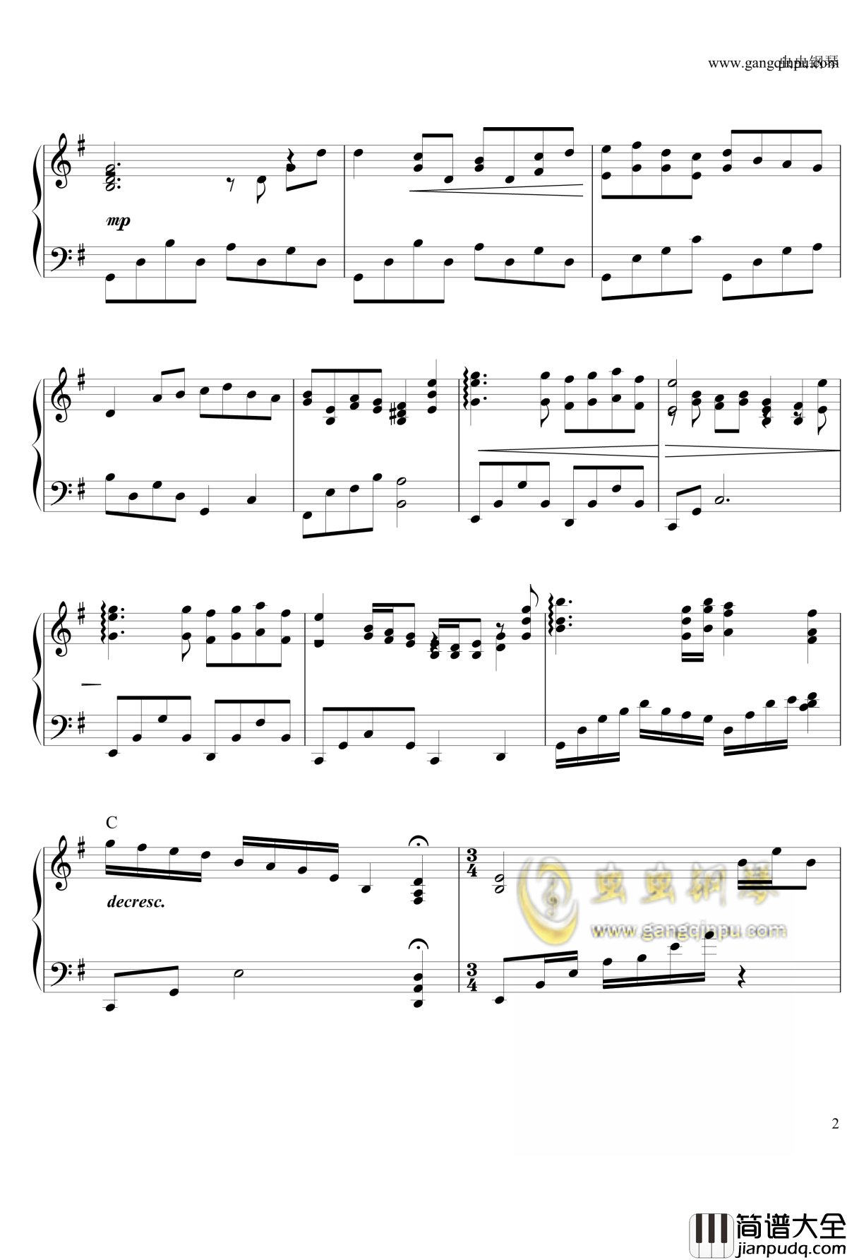 入殓师主题曲Memory钢琴谱_久石让_原版演奏