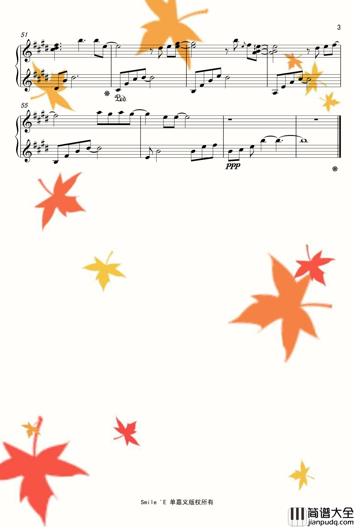 心所向往的彼方钢琴谱_Smile.E