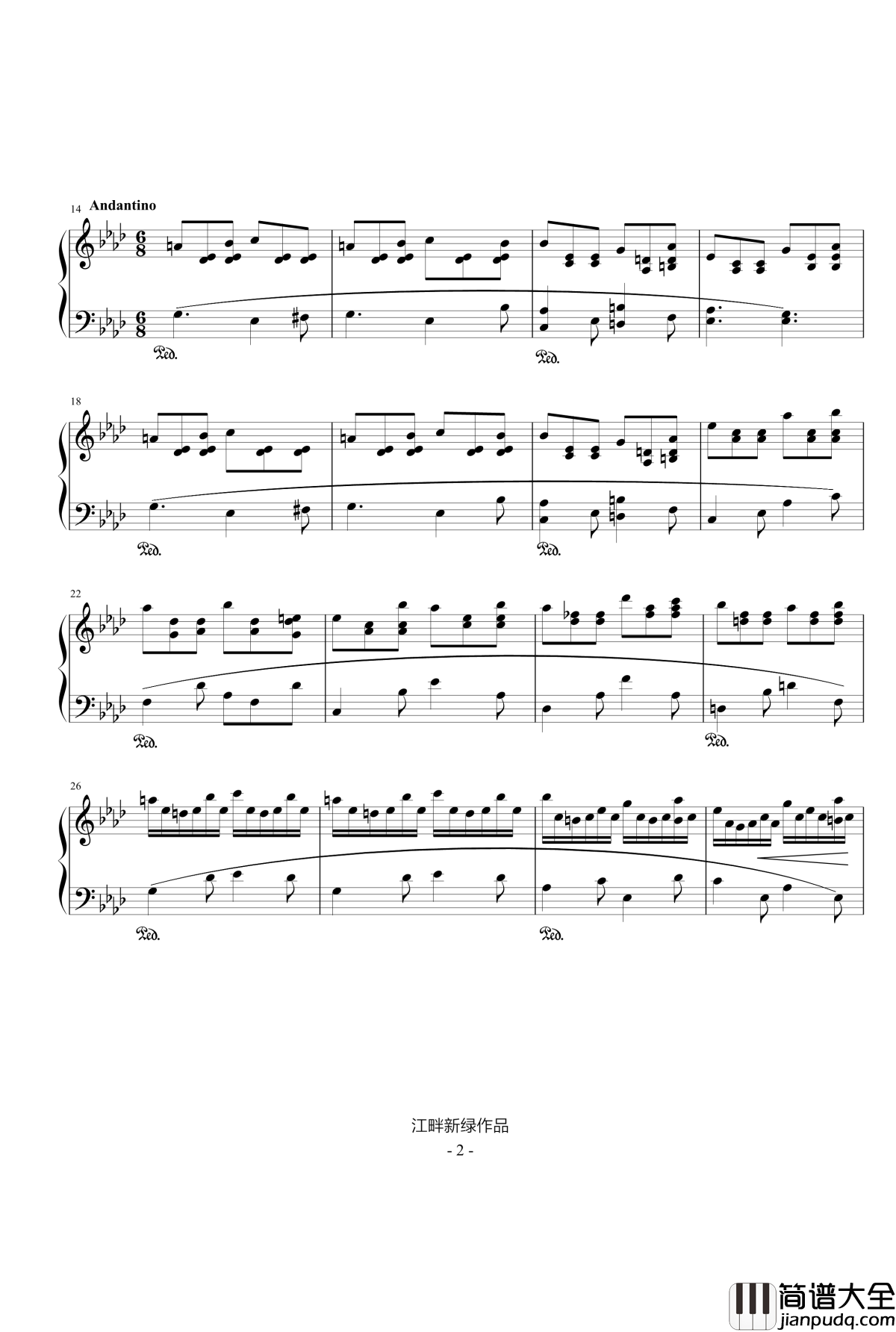 狂风骤雨钢琴谱_江畔新绿_f小调即兴曲