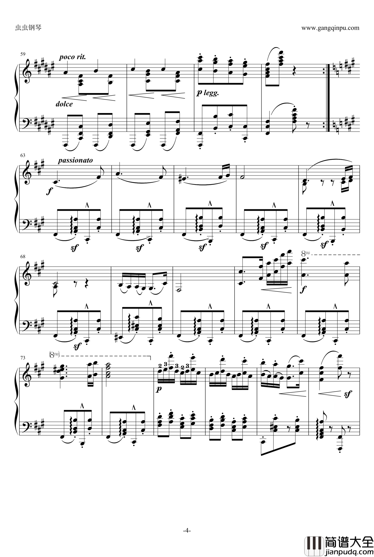 第五号匈牙利舞曲钢琴谱_原谱_勃拉姆斯_Brahms