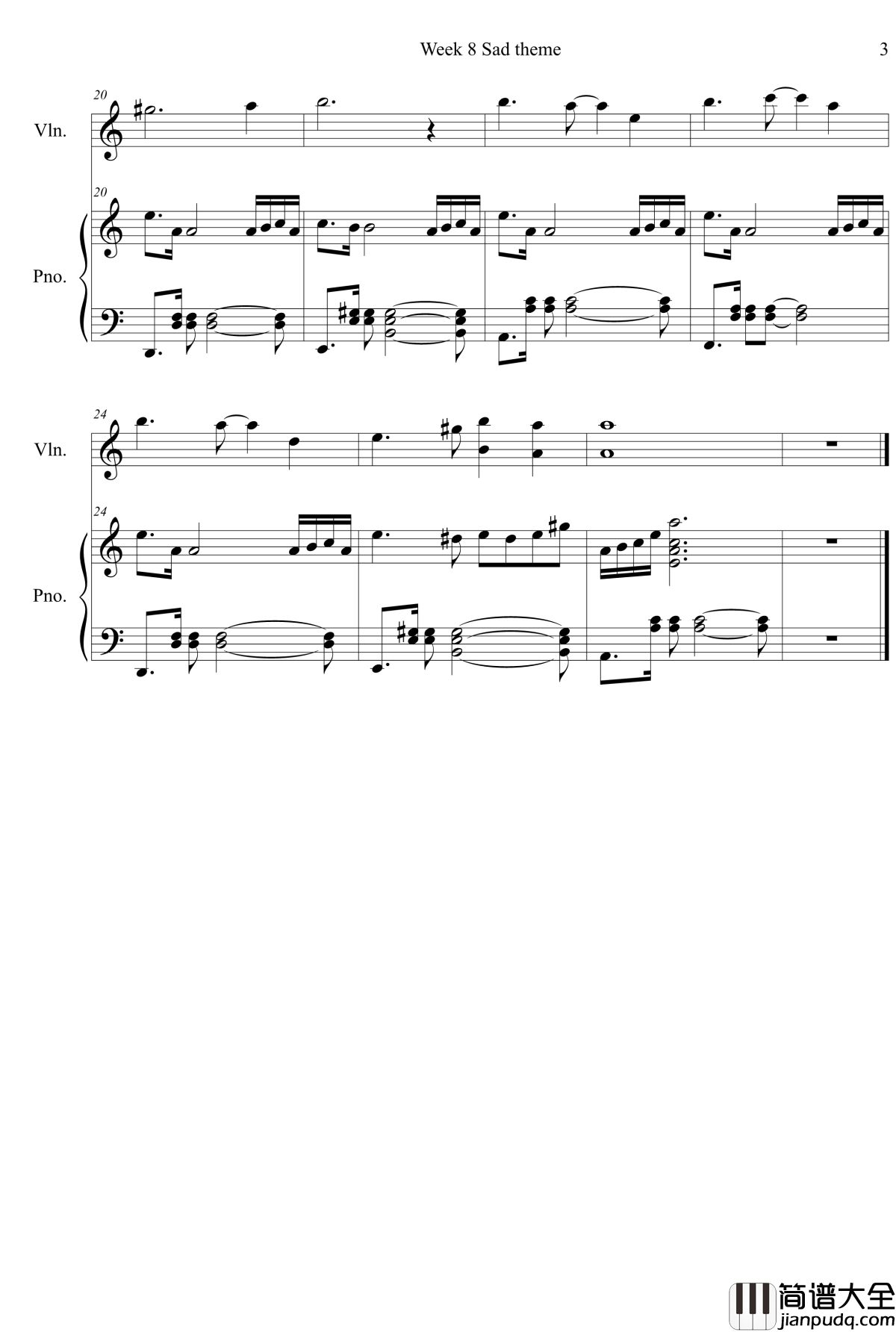 蓝山上的独舞钢琴谱_笑笑emily