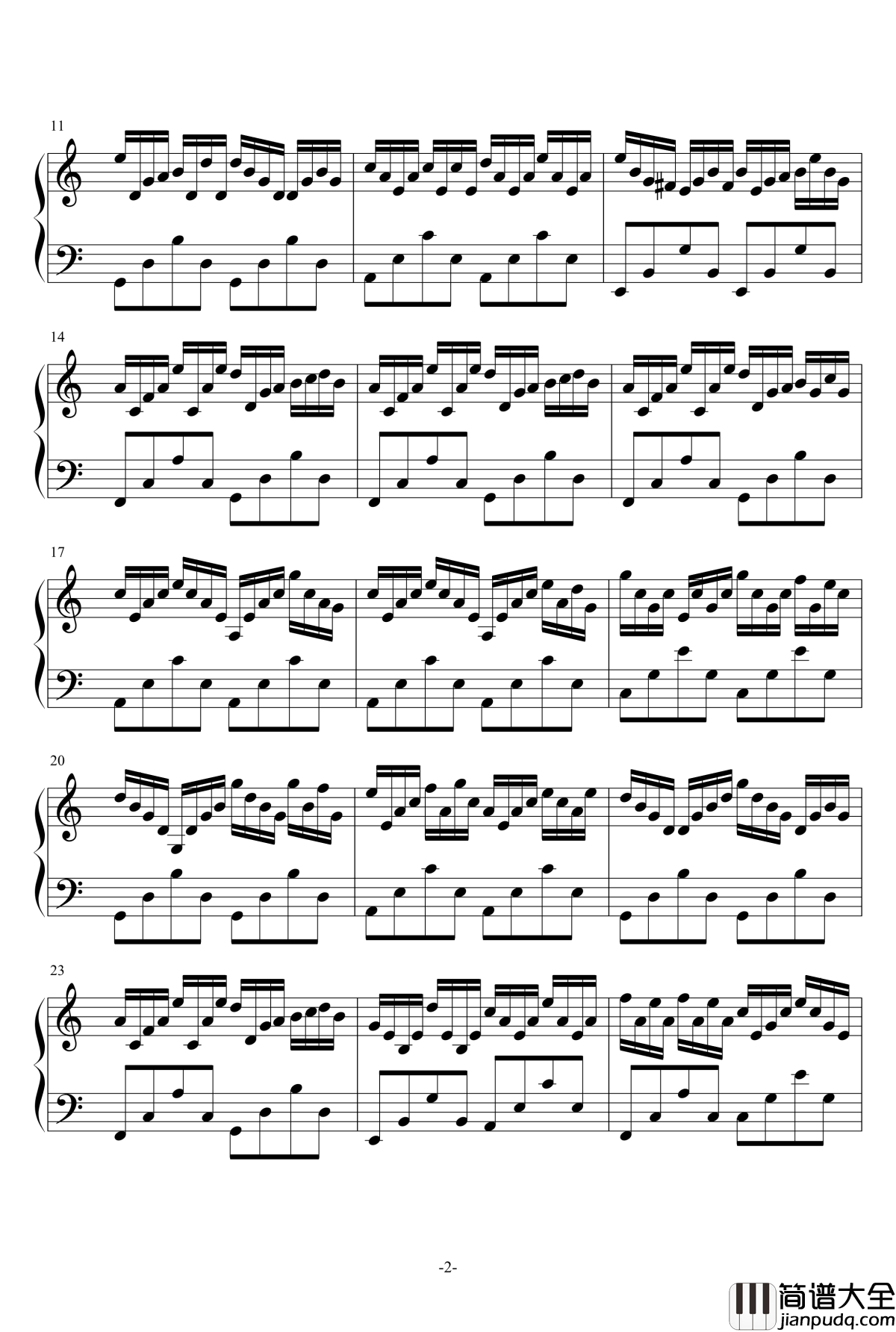 虫儿飞难度版钢琴谱_as2134