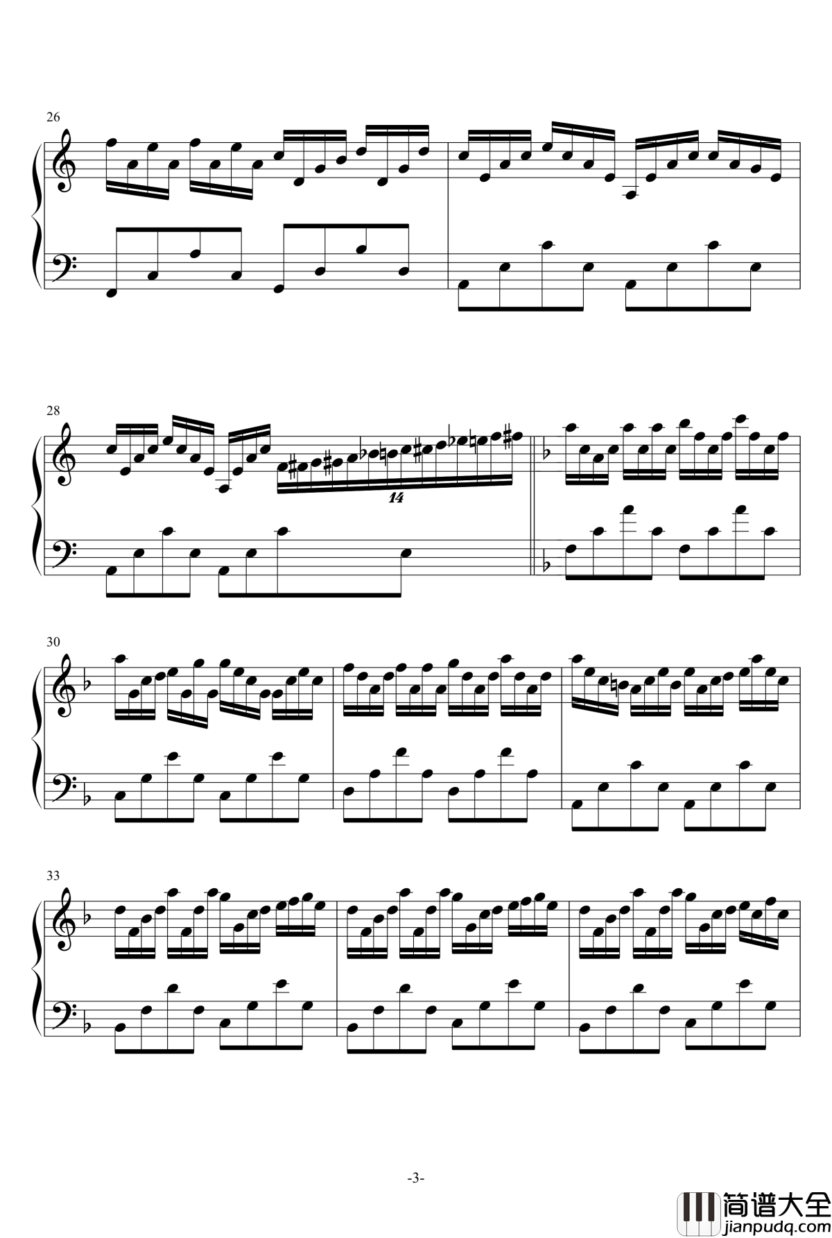 虫儿飞难度版钢琴谱_as2134